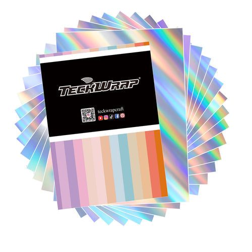 Teckwrapcraft Papier autocollant holographique imprimable - 15 feuilles A4