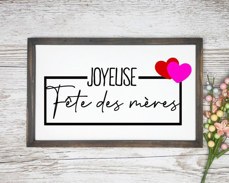 Joyeuse fête des mères- SVG français - Fichier digitale – Princess Nugget  crafts
