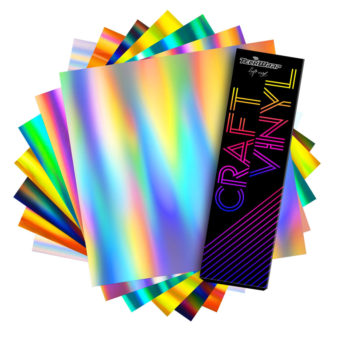 Teckwrapcraft Starter Pack Feuilles De Vinyle Adhésif Holographic Glos Princess Nugget Crafts